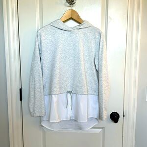 Athleta Gallery Hoodie Top Gray Size Medium EUC